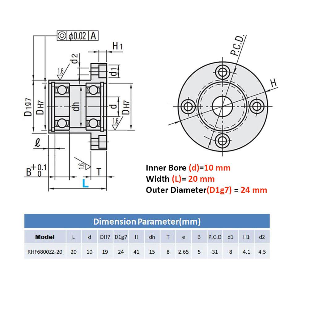 Flange Bearing Block No Need Design Easy to Install Fit for Machine Design