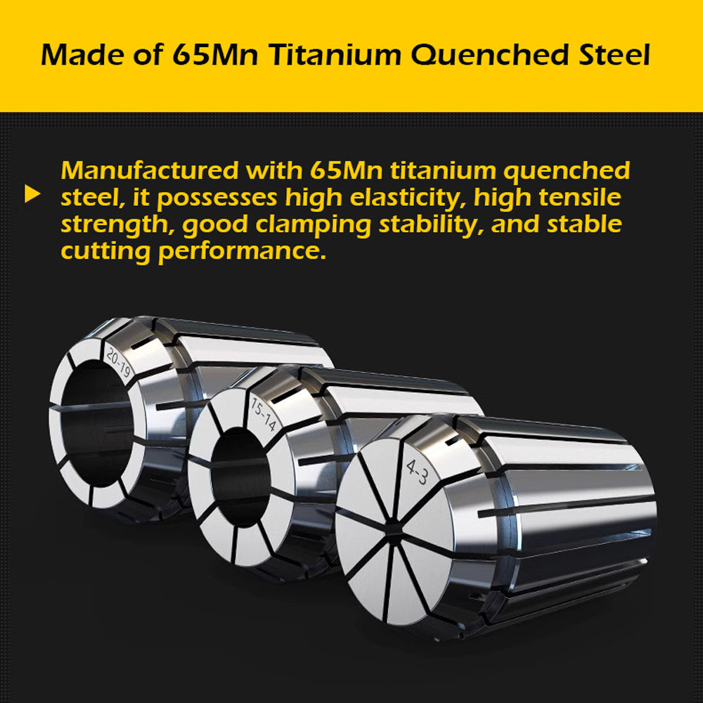 Manufactured with 65Mn titanium quenched steel, it possesses high elasticity, high tensile strength, good clamping stability, and stable cutting performance.