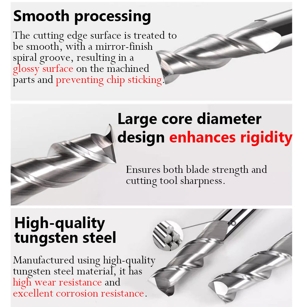 Large core diameter design Adopting a large core diameter design significantly increases the rigidity and resistance to vibration of the tool, reducing tool breakage.