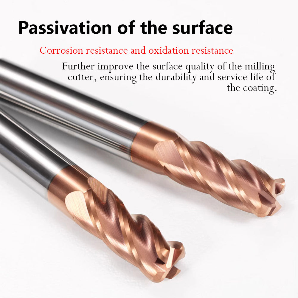 Passivation of the surface  Corrosion resistance and oxidation resistance  Further improve the surface quality of the milling cutter, ensuring the durability and service life of the coating.