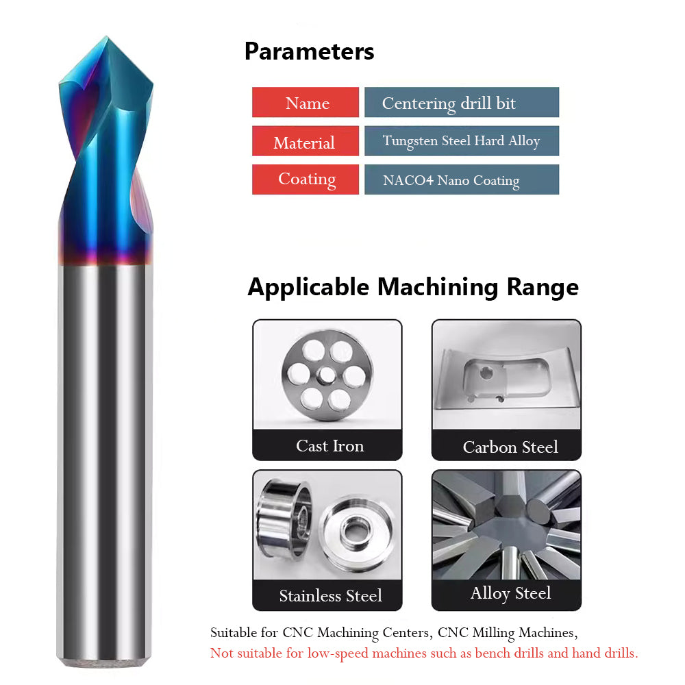 Machine Tool Compatibility: Suitable for CNC Machining Centers, CNC Milling Machines, Not suitable for low-speed machines such as bench drills and hand drills.