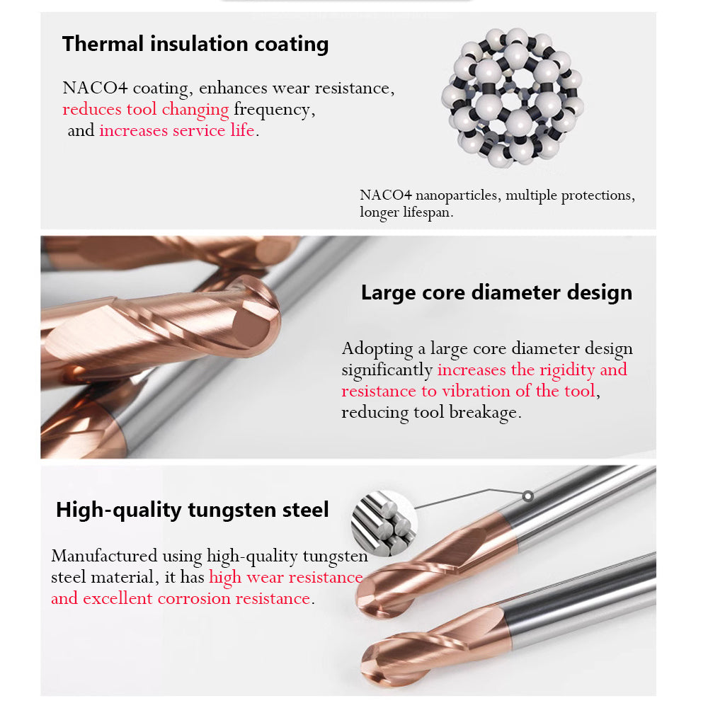 Passivation of the surface  Corrosion resistance and oxidation resistance  Further improve the surface quality of the milling cutter, ensuring the durability and service life of the coating.