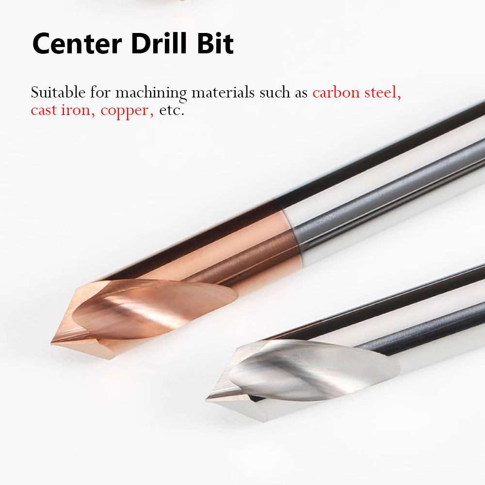 Center drills are well-suited for machining carbon steel and aluminum materials.