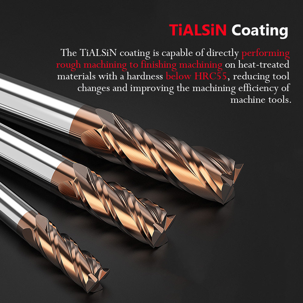 3.The end mill is made from fine particle tungsten steel raw materials, providing higher wear resistance and strength.  It belongs to the category of high-hardness high-speed cutting end mills.