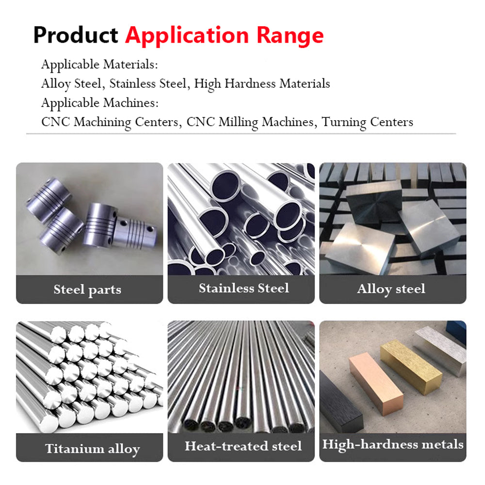 Material Hardness: Suitable for materials with a hardness below HRC65