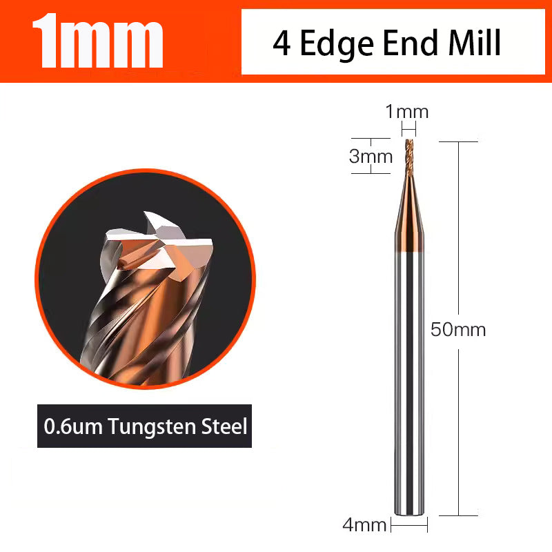 4-flute hard alloy end mill