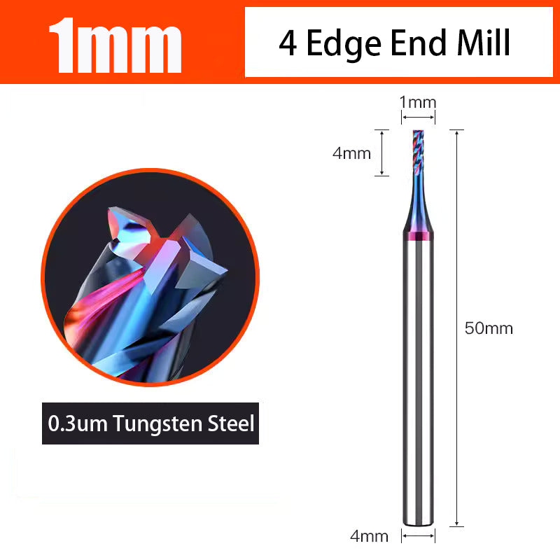 Nano Coated Carbide Tungsten Steel Milling Cutter with 4 Edges used for CNC Milling