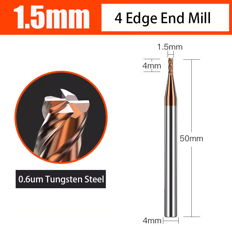 Universal 4 Flute Tungsten Steel End Mill Hard Alloy End Mill for CNC Machining