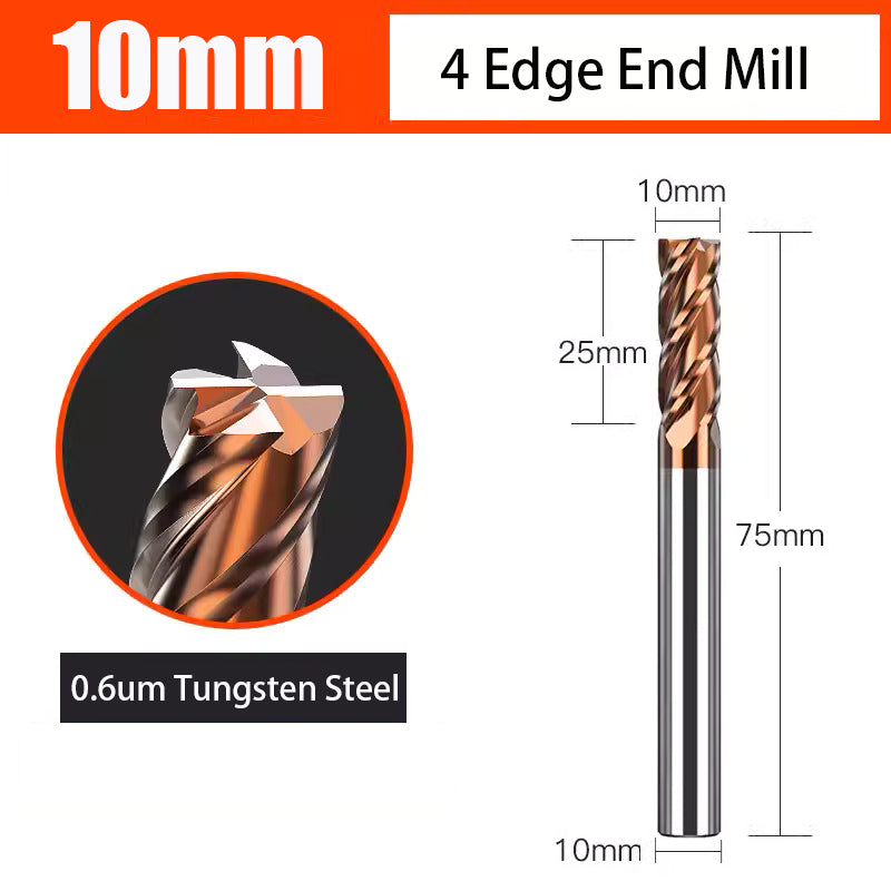 Universal 4 Flute Tungsten Steel End Mill Hard Alloy End Mill for CNC Machining