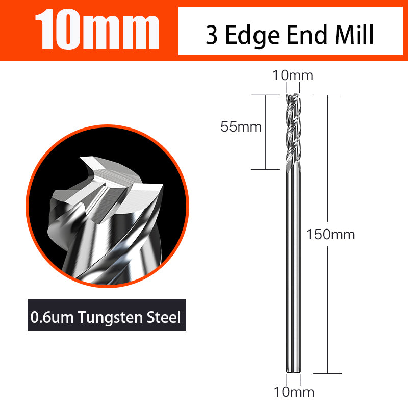 Cutting Aluminum Alloy End Mill 3 Flute Tungsten Carbide Hard Alloy Milling Cutter