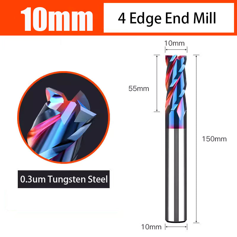 Nano Coated Carbide Tungsten Steel Milling Cutter with 4 Edges used for CNC Milling