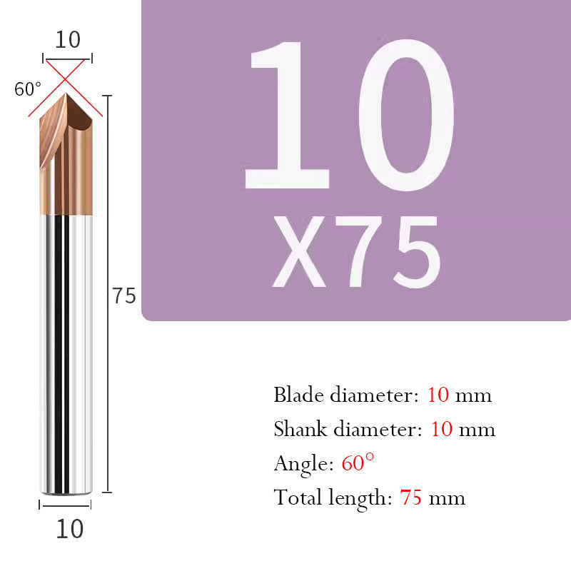 Tungsten Steel Chamfering Cutter with Straight Flutes Hard Alloy 2 Flute Milling Cutter