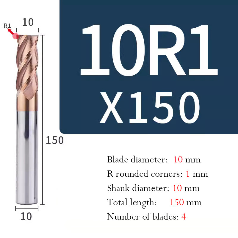 Universal Tungsten Steel 4 Edge Circular Nose Milling Cutter Carbide Coated R Milling Cutter