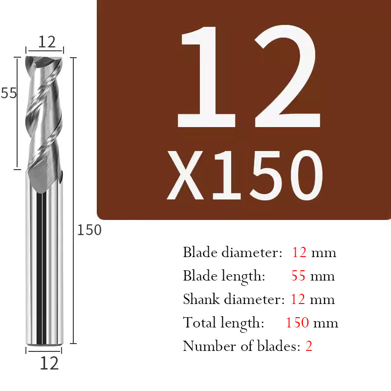 Tungsten Steel 2 Edge End Mill Milling Cutter Hard Alloy CNC Keyway End Mill for Aluminum