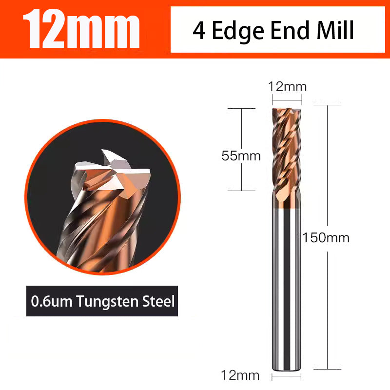 Universal 4 Flute Tungsten Steel End Mill Hard Alloy End Mill for CNC Machining