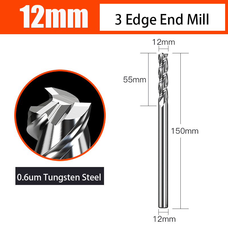 Cutting Aluminum Alloy End Mill 3 Flute Tungsten Carbide Hard Alloy Milling Cutter