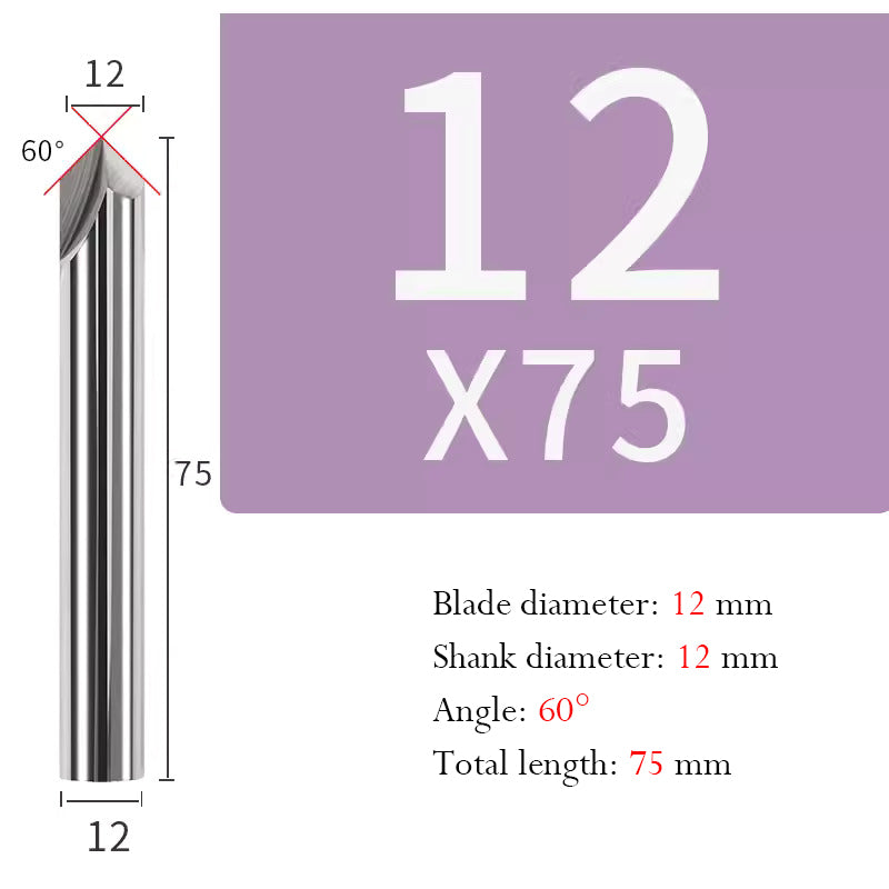 Tungsten Steel Chamfering Cutter with Straight Flutes Hard Alloy 2 Flute Milling Cutter