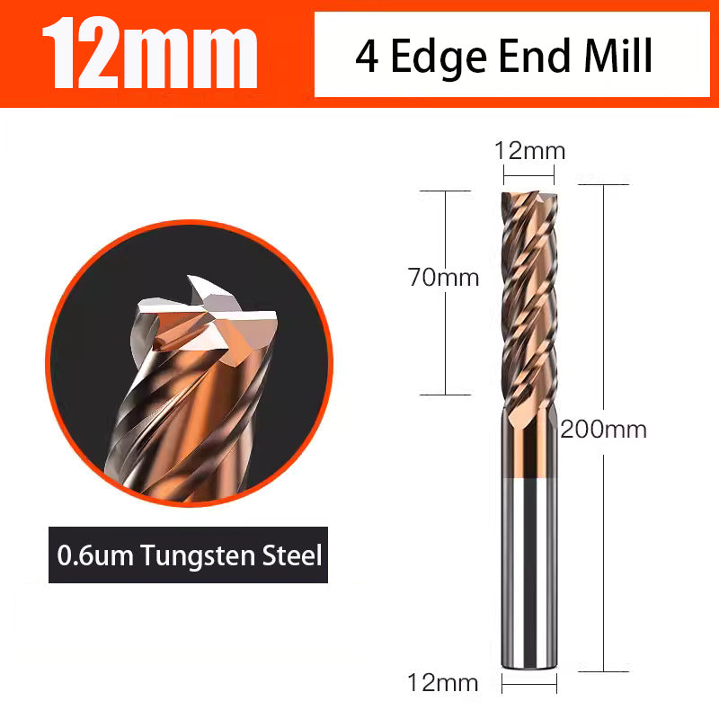 Universal 4 Flute Tungsten Steel End Mill Hard Alloy End Mill for CNC Machining