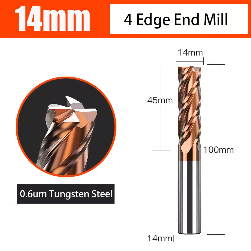 Universal 4 Flute Tungsten Steel End Mill Hard Alloy End Mill for CNC Machining