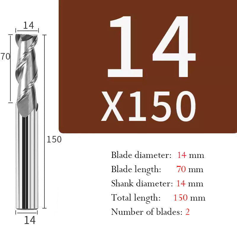 Tungsten Steel 2 Edge End Mill Milling Cutter Hard Alloy CNC Keyway End Mill for Aluminum