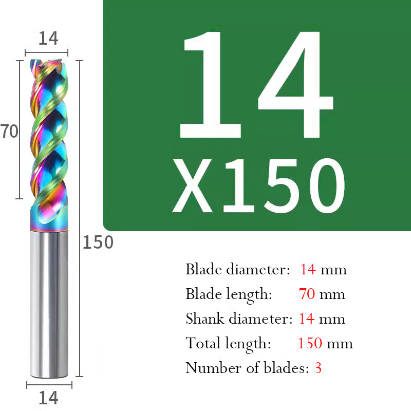 Milling Cutter 3 Edge Color U Slot Coated Carbide Aluminum Alloy Special End Milling Cutter