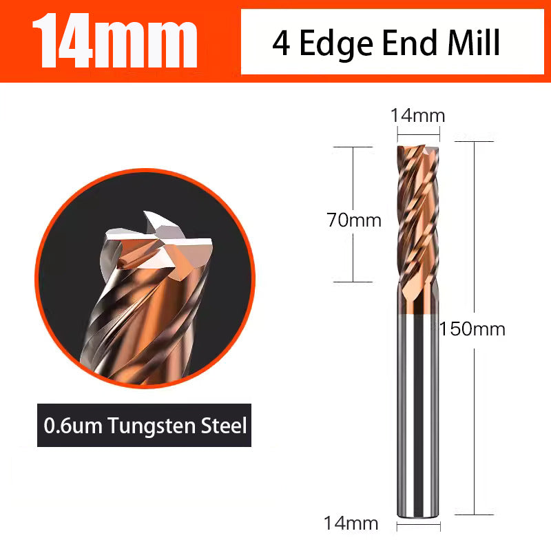 Universal 4 Flute Tungsten Steel End Mill Hard Alloy End Mill for CNC Machining