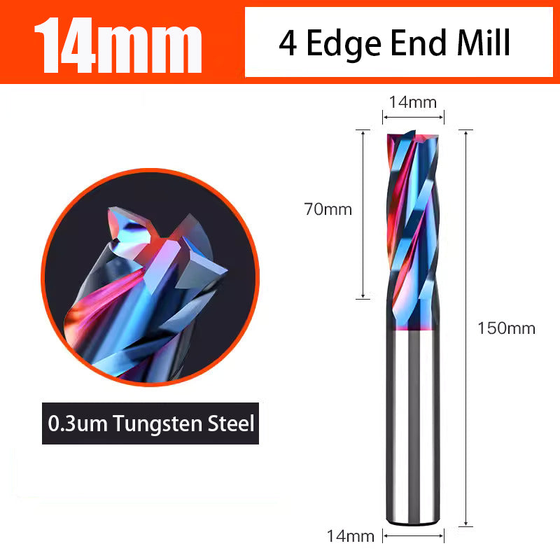 Nano Coated Carbide Tungsten Steel Milling Cutter with 4 Edges used for CNC Milling