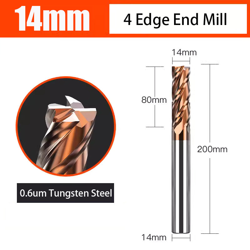 Universal 4 Flute Tungsten Steel End Mill Hard Alloy End Mill for CNC Machining