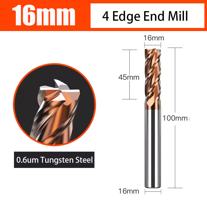 Universal 4 Flute Tungsten Steel End Mill Hard Alloy End Mill for CNC Machining