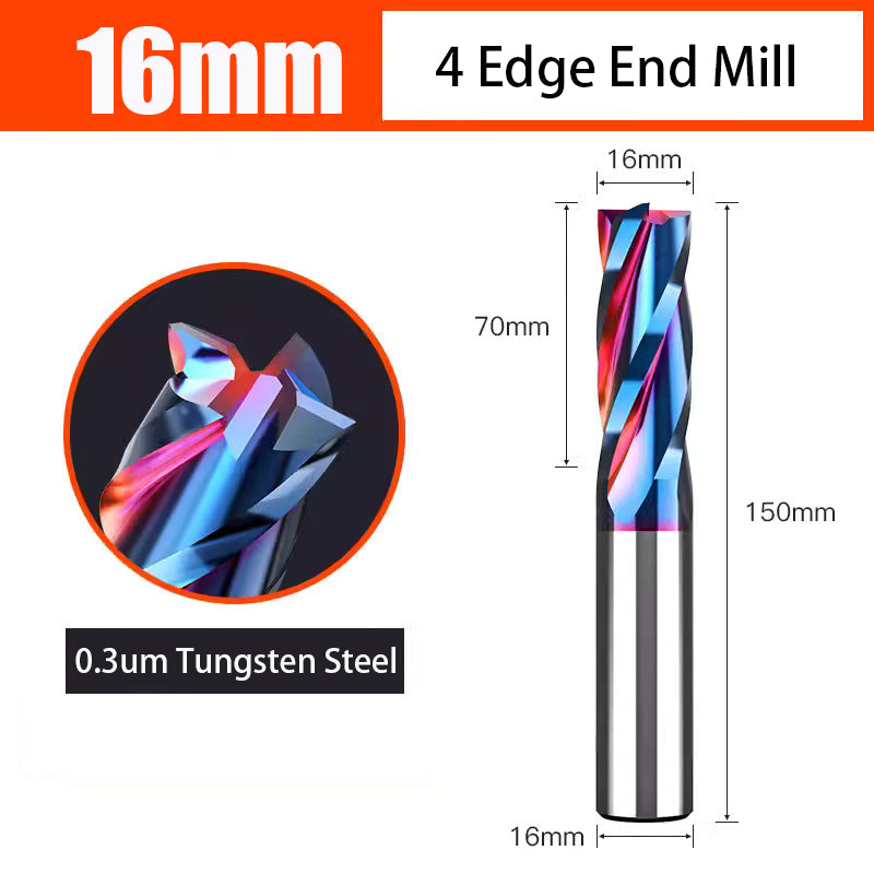 Nano Coated Carbide Tungsten Steel Milling Cutter with 4 Edges used for CNC Milling