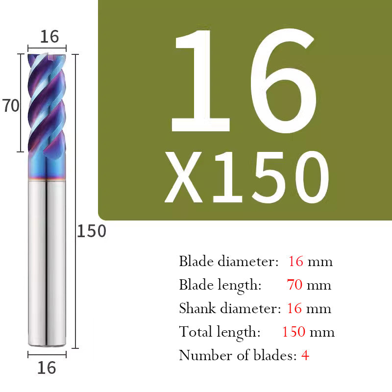 Cutting Stainless Steel Tungsten Steel End Mill Hard Alloy CNC Flat Bottom 4 Flutes Mill