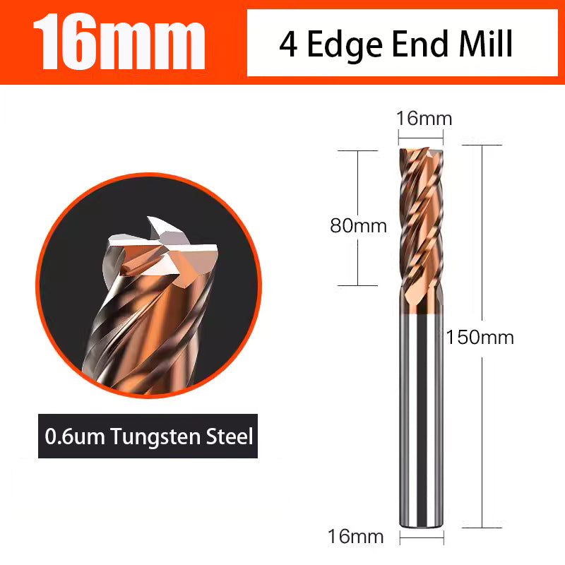 Universal 4 Flute Tungsten Steel End Mill Hard Alloy End Mill for CNC Machining