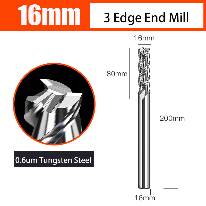 Cutting Aluminum Alloy End Mill 3 Flute Tungsten Carbide Hard Alloy Milling Cutter