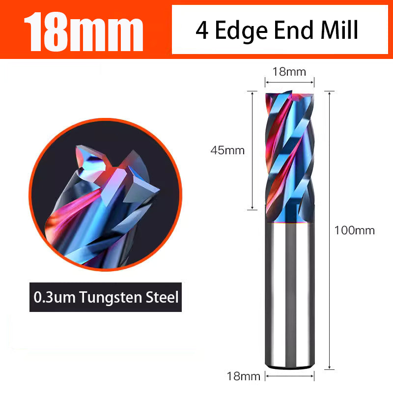 Nano Coated Carbide Tungsten Steel Milling Cutter with 4 Edges used for CNC Milling