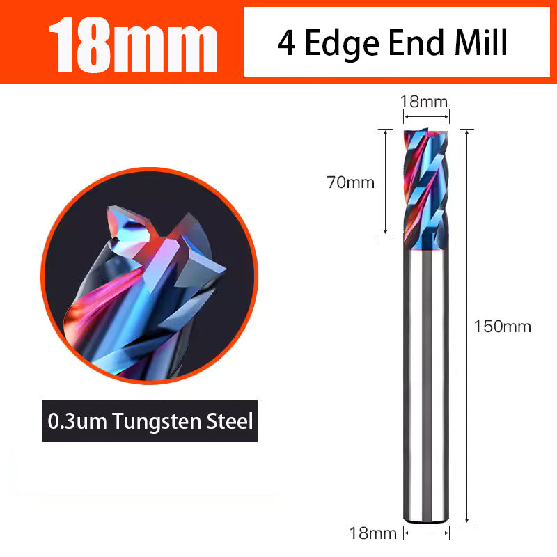 Nano Coated Carbide Tungsten Steel Milling Cutter with 4 Edges used for CNC Milling