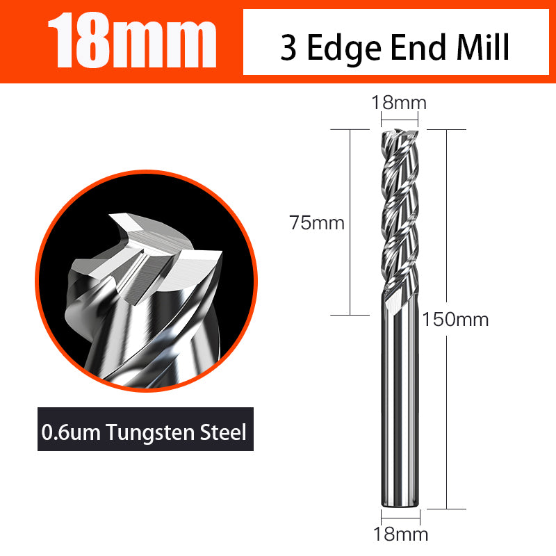 Cutting Aluminum Alloy End Mill 3 Flute Tungsten Carbide Hard Alloy Milling Cutter