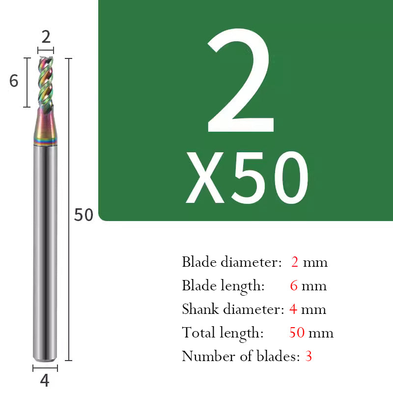 Milling Cutter 3 Edge Color U Slot Coated Carbide Aluminum Alloy Special End Milling Cutter