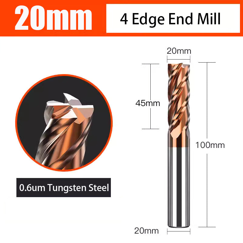 Universal 4 Flute Tungsten Steel End Mill Hard Alloy End Mill for CNC Machining