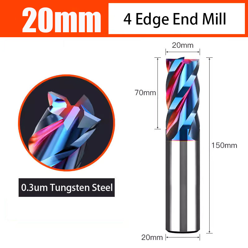 Nano Coated Carbide Tungsten Steel Milling Cutter with 4 Edges used for CNC Milling