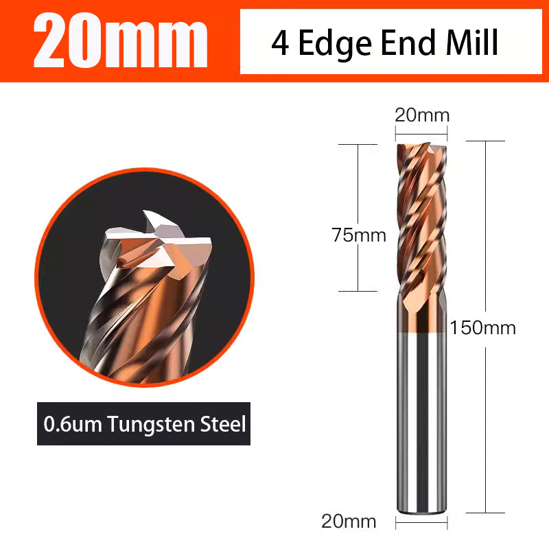 Universal 4 Flute Tungsten Steel End Mill Hard Alloy End Mill for CNC Machining