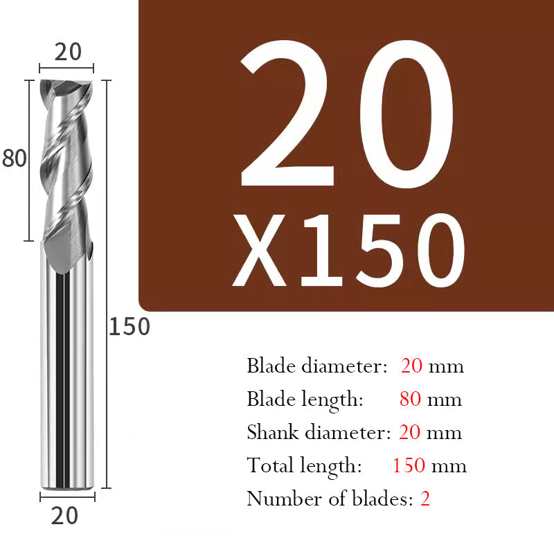 Tungsten Steel 2 Edge End Mill Milling Cutter Hard Alloy CNC Keyway End Mill for Aluminum