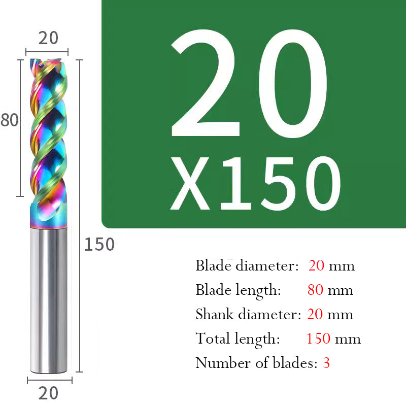 Milling Cutter 3 Edge Color U Slot Coated Carbide Aluminum Alloy Special End Milling Cutter