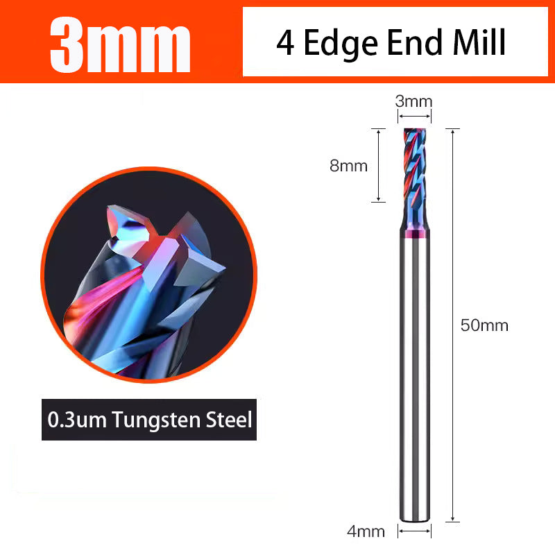 Nano Coated Carbide Tungsten Steel Milling Cutter with 4 Edges used for CNC Milling