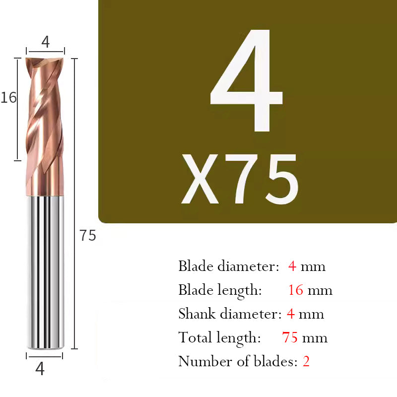 Universal Tungsten Steel Keyway Milling Cutter 2 Edge Carbide End Milling Cutter CNC Coating Tool