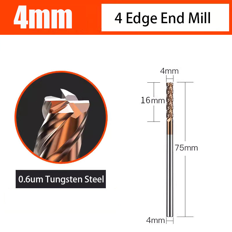 Universal 4 Flute Tungsten Steel End Mill Hard Alloy End Mill for CNC Machining