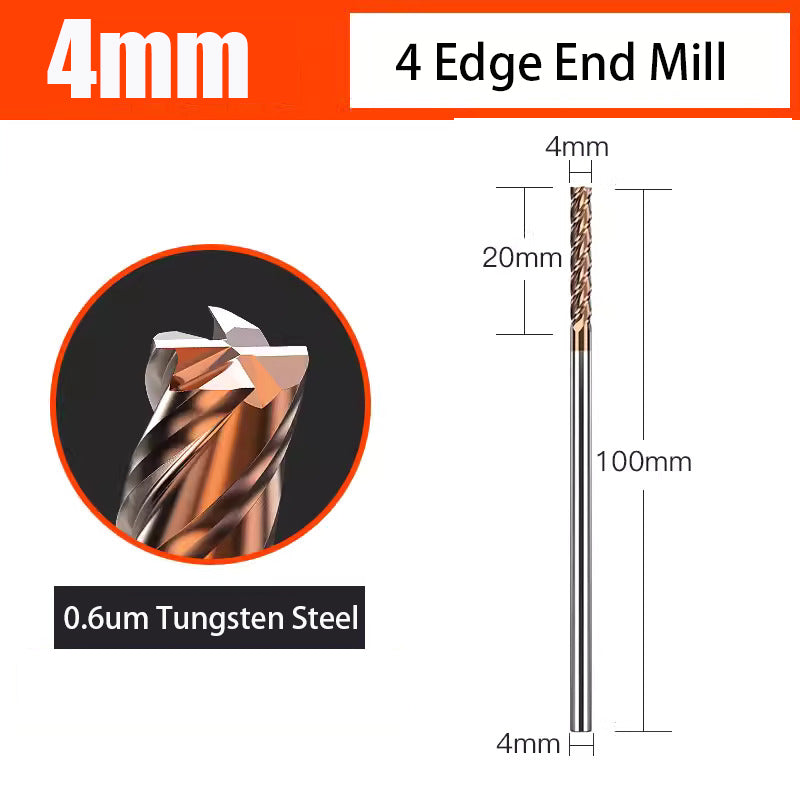 Universal 4 Flute Tungsten Steel End Mill Hard Alloy End Mill for CNC Machining