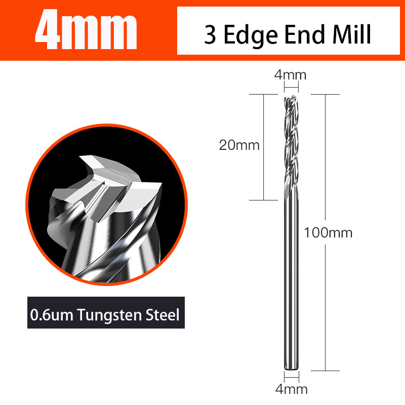 Cutting Aluminum Alloy End Mill 3 Flute Tungsten Carbide Hard Alloy Milling Cutter