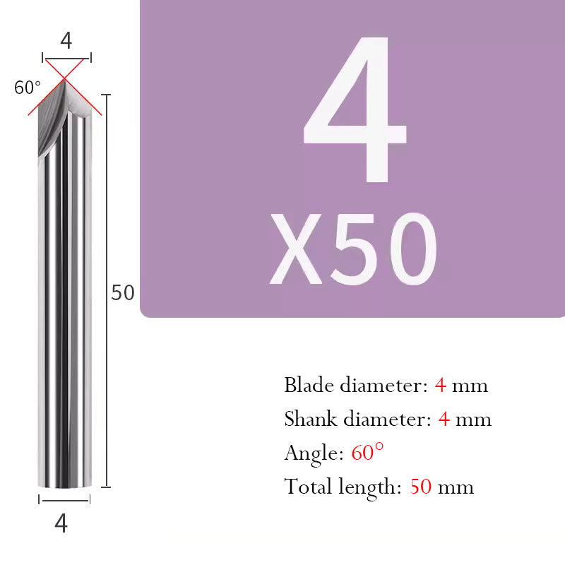 Tungsten Steel Chamfering Cutter with Straight Flutes Hard Alloy 2 Flute Milling Cutter