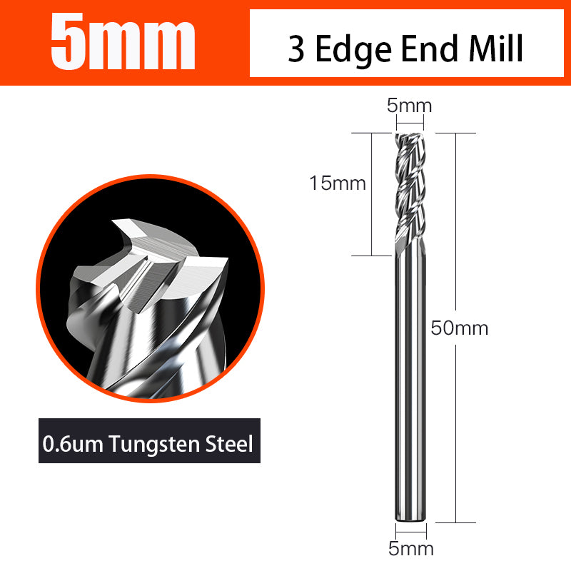 Cutting Aluminum Alloy End Mill 3 Flute Tungsten Carbide Hard Alloy Milling Cutter