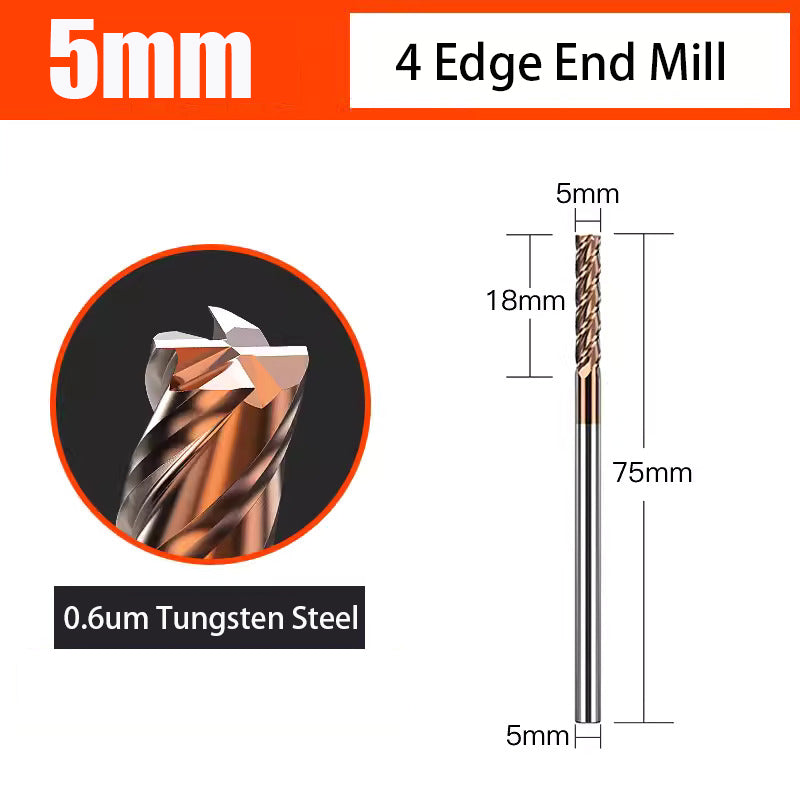 Universal 4 Flute Tungsten Steel End Mill Hard Alloy End Mill for CNC Machining